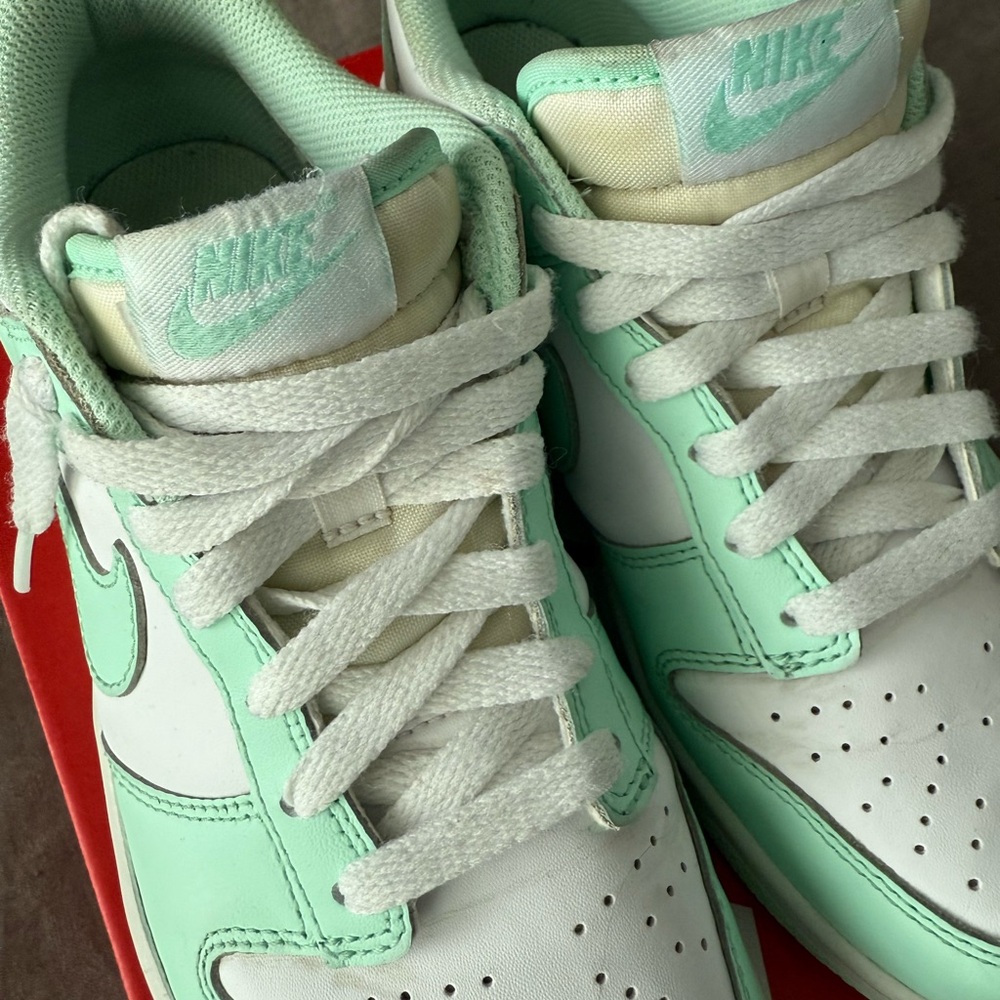 Nike Dunk Low GS Big Kids (FZ3534-100) “Mint Foam” - Picture 11 of 12
